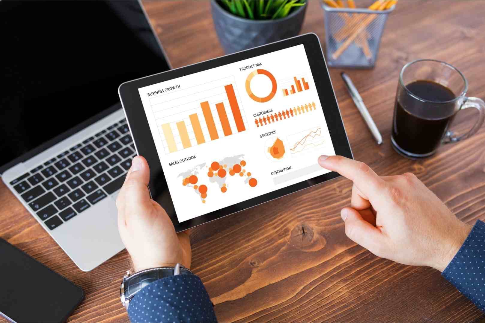 Businessman using tablet